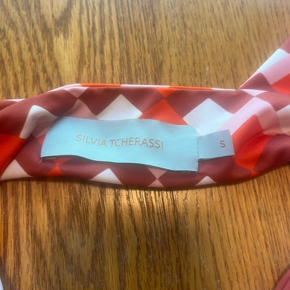 Silvia Tcherassi Canobbio One Piece Bathing Suit  in Geometric Rouge S EUC Red - Picture 5 of 8